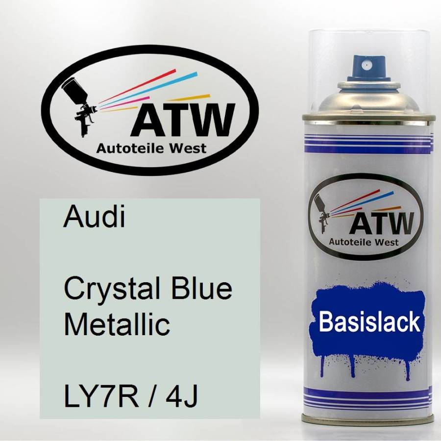 Audi, Crystal Blue Metallic, LY7R / 4J: 400ml Sprühdose, von ATW Autoteile West.